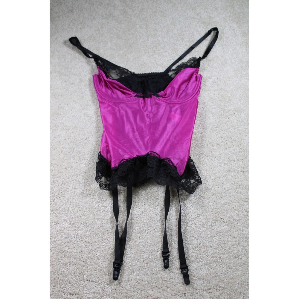 Frederick's of Hollywood Bustier Womens Medium Lingerie Garter Corset BarbieCore